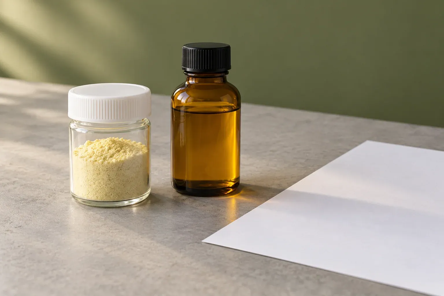 Illustrative sealed powder and liquid samples,not measured MOS assay or crop results